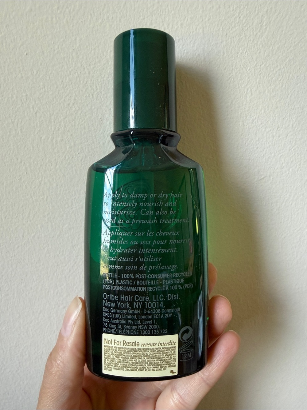 Oribe Eternal Curl Polish & Protect Oil — Emerald Green Bottle with Gold Logo - Picture 2 of 2